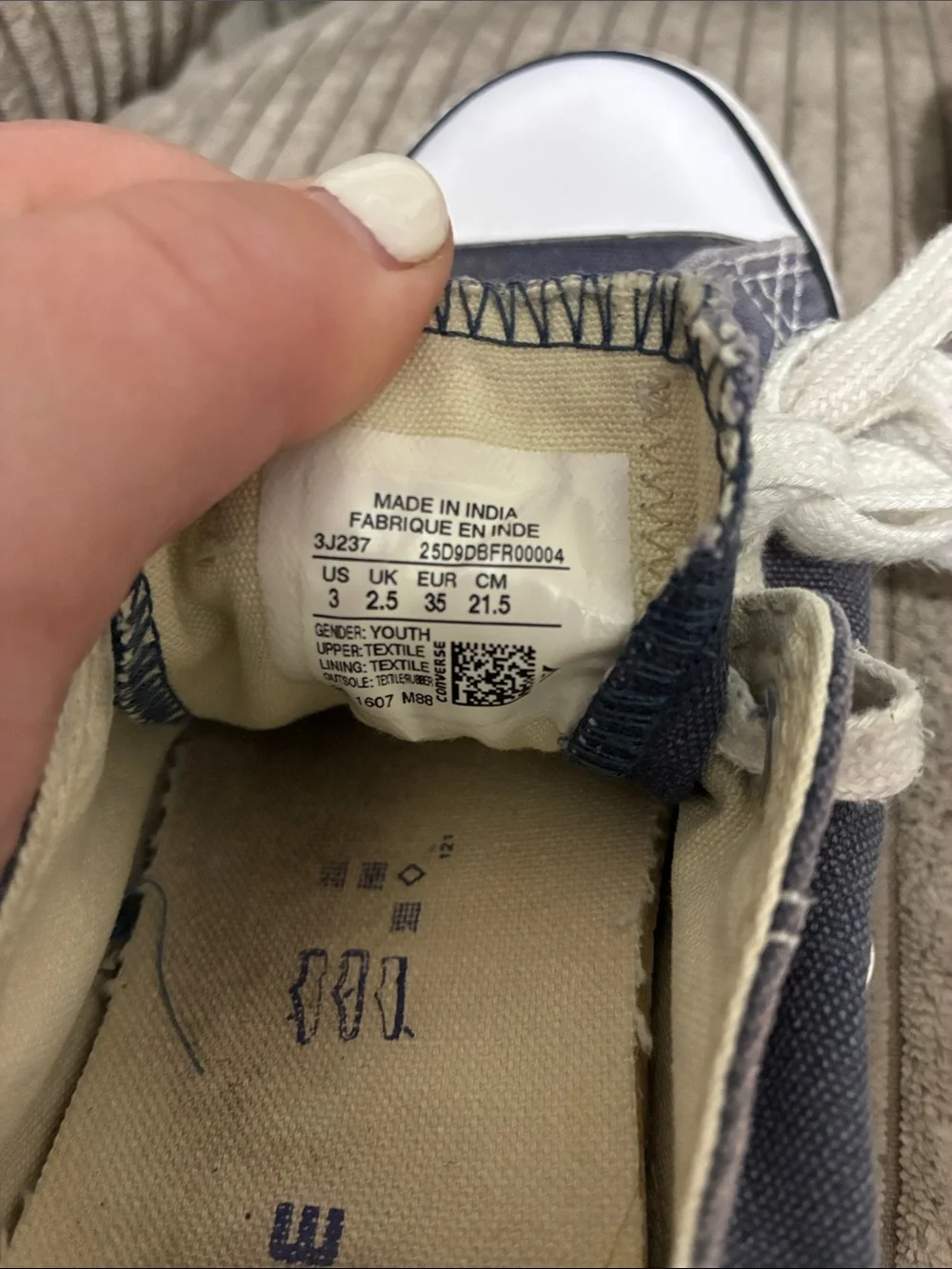 Classic Kids Canvas Sneakers in Navy with White Toe - Converse All Star